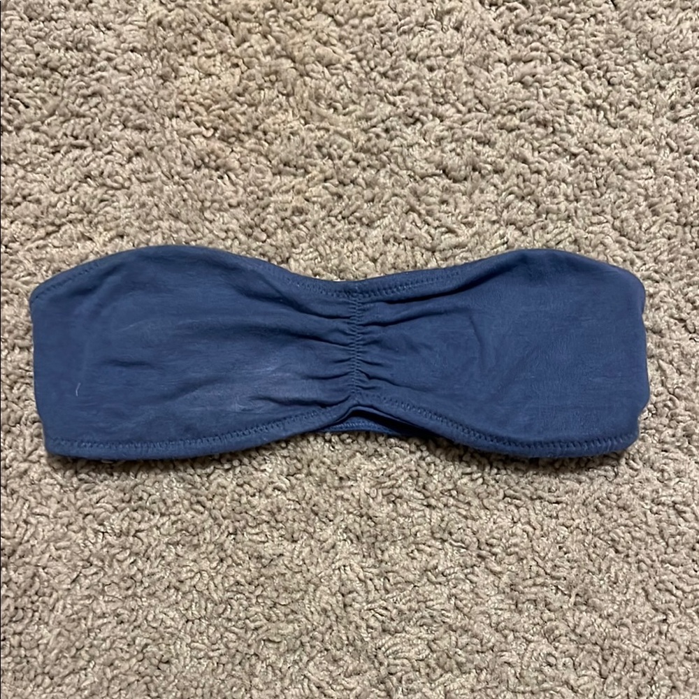 Blue Bandeau Top